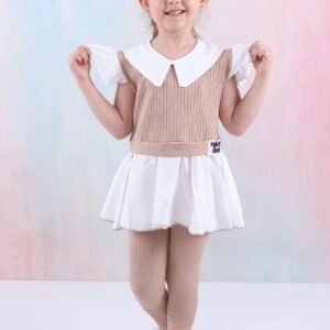 Ensemble beige blanc 2-6ans