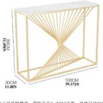 Dimensions de la console d’entrée en fer doré : 100 cm de long, 30 cm de profondeur, 80 cm de haut