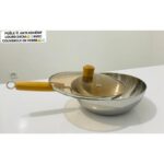 Wok antiadhésif lourd 24 cm avec couvercle en verre, vue réelle